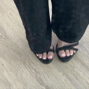 INC International Concepts Black Strappy Heels